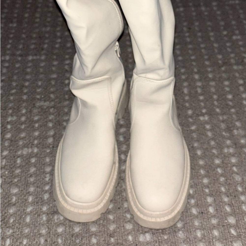 Cream boots size 9